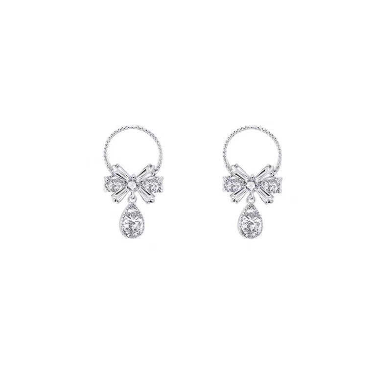 Sier Needle Temperamental Pearl Female Special Earrings