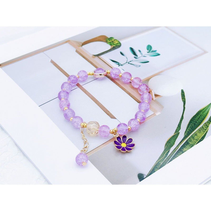 Female Aquamarine Gray Moonlight Natural Crystal Bracelet