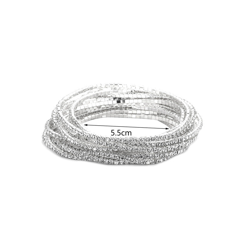 Rhinestone Stretch Bridal Korean Single Row Bracelets