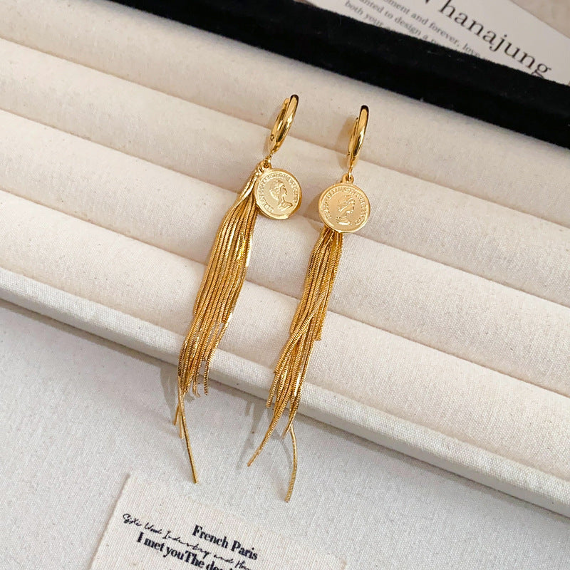 Cheese Pleated Fashionable Casual Style Ear Hook Earrings