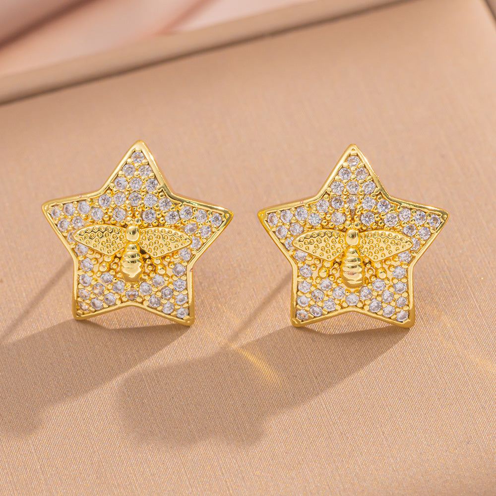 Simple Classic All Match Fashion Zircon Earrings