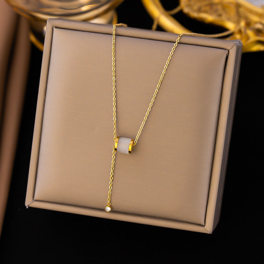 Women's Gold Plated Long Fringe Bead Necklaces