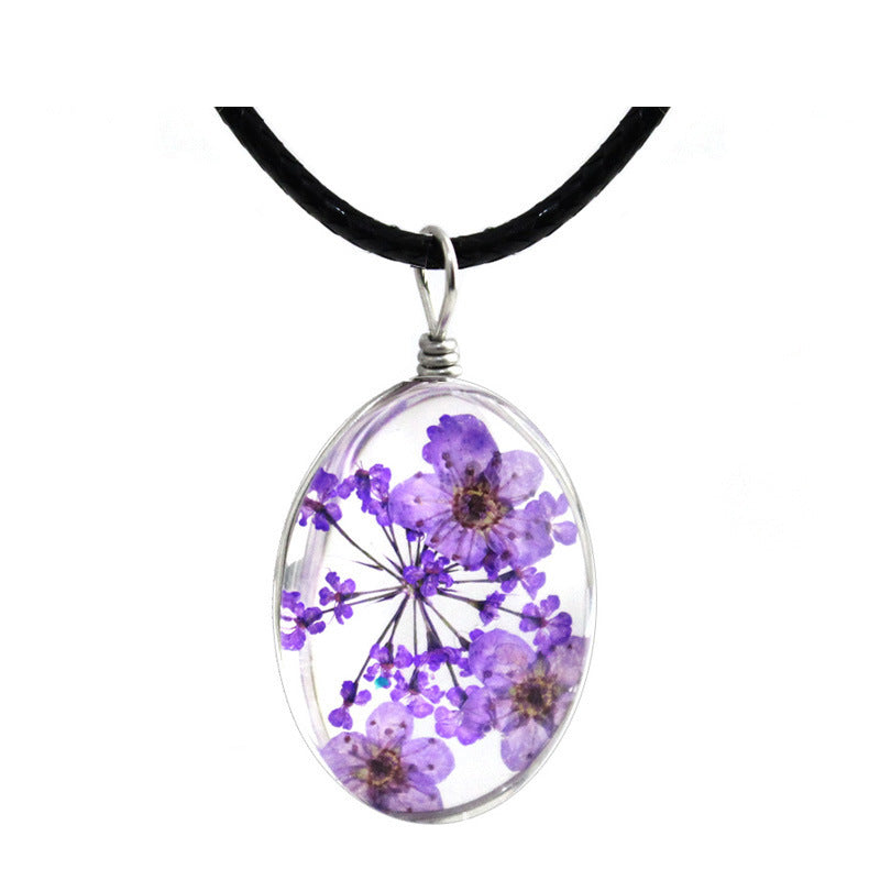 Spot Starry Glass Ball Time Stone Small Fresh Clavicle Chain Necklace