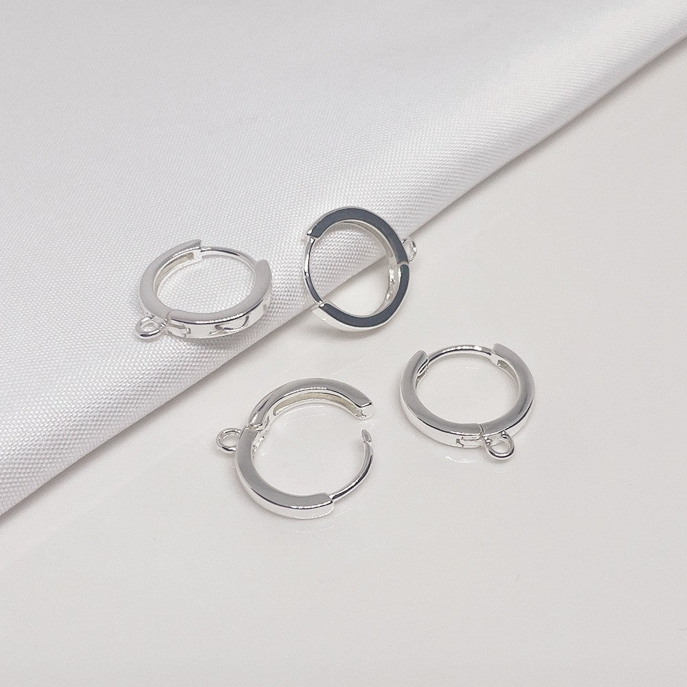 Color Retention Gilded Clip Glossy Round Handmade Ear Buckle