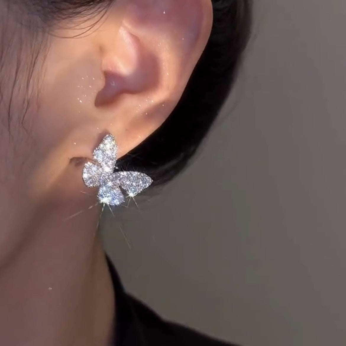 Women's Butterfly Zircon For Light Luxury Minority Design Exquisite Earrings