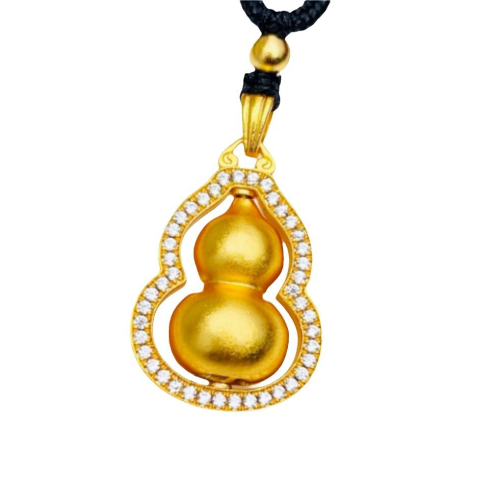 Style Alluvial Gold Rotatable Calabash Pendent Pendants