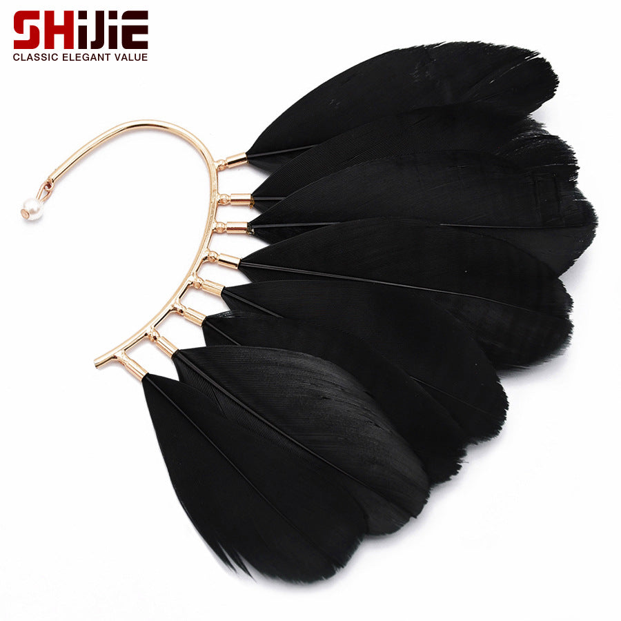 Personality Feather No Piercing Ear Hooks Rings