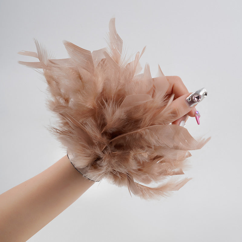 Turkey Feather Colorful Pop Hair Band Bracelet