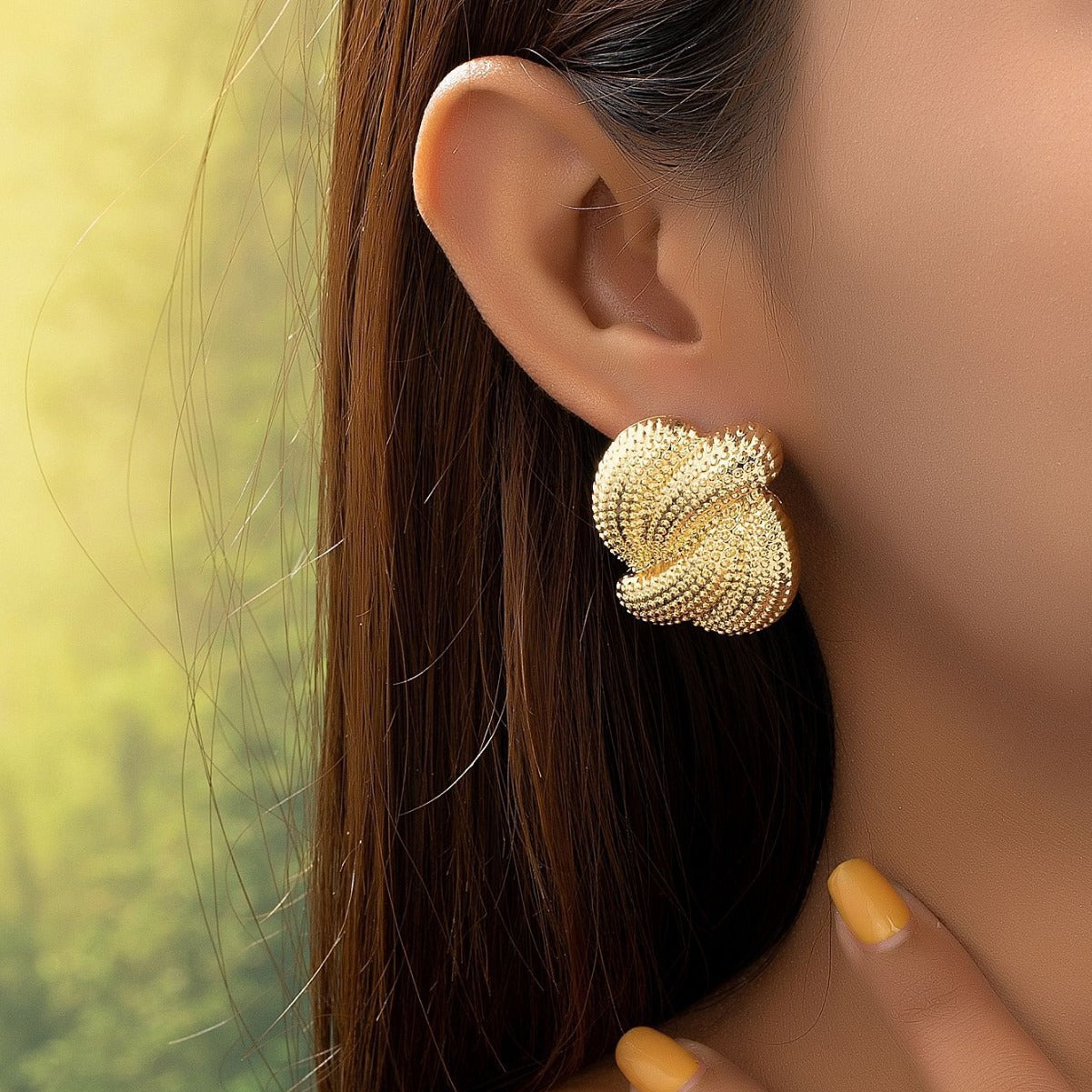 Women's Burlap Texture Creative Design Ear Fashion Trendy Banquet Simple Earrings