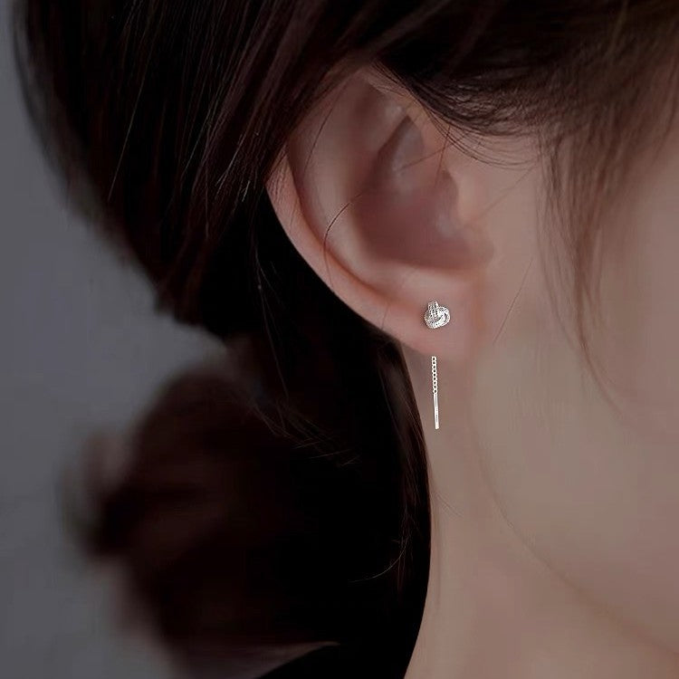 Women's Sterling Sier Tassel Simple Niche Exquisite Short Rings