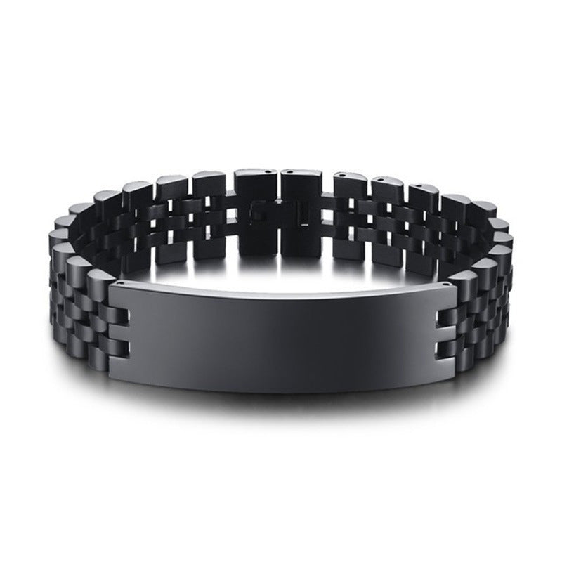 Women's & Men's Beads Fashion Couple Curved Titanium Steel Strap Can Bracelets
