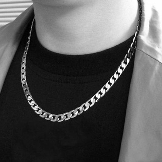 Women's & Men's Wide Flat Thick Thin Chain Simple Necklaces