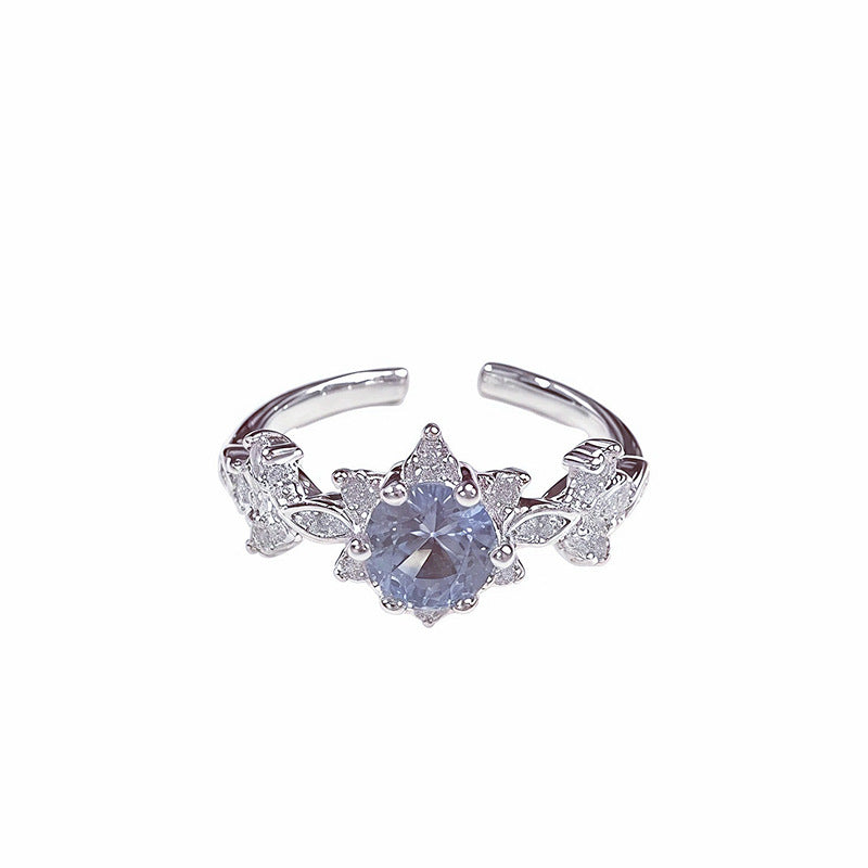 Private Collection Retro Cross Window Plaid Vine Female Cold Feeling Ring