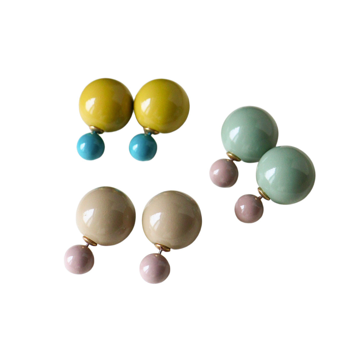 Women's Spring Simple Fashionable Temperamental Colorful Resin Ball Light Luxury High Rings