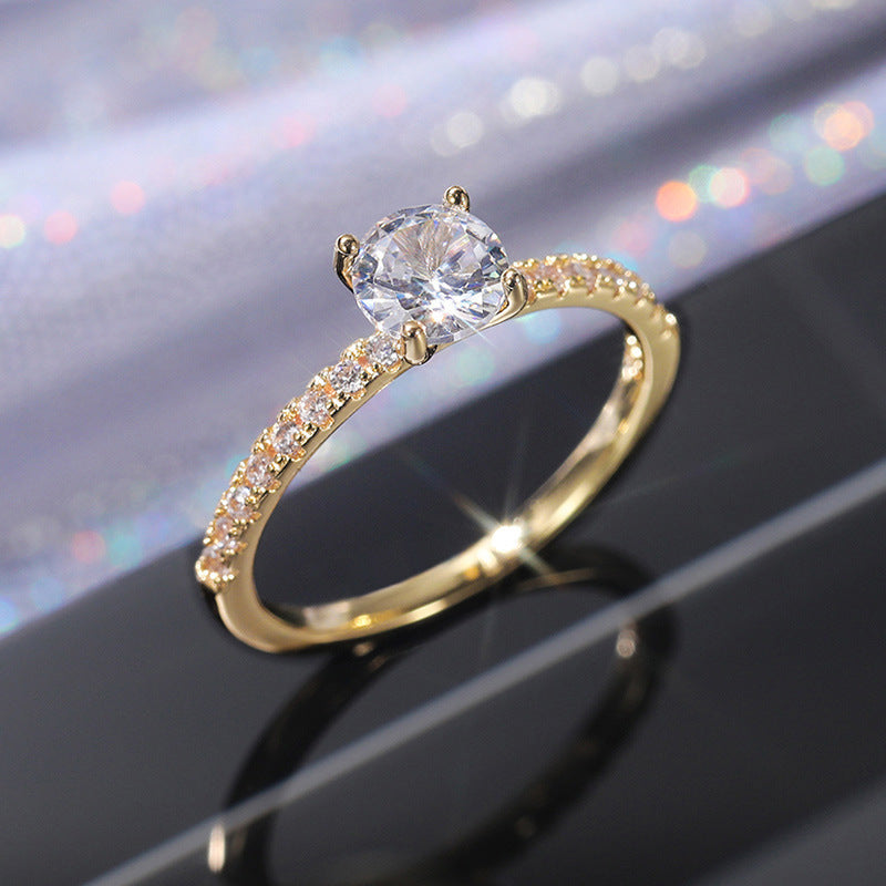 Women's Fashion Zircon Engagement Light Luxury Personality Ring