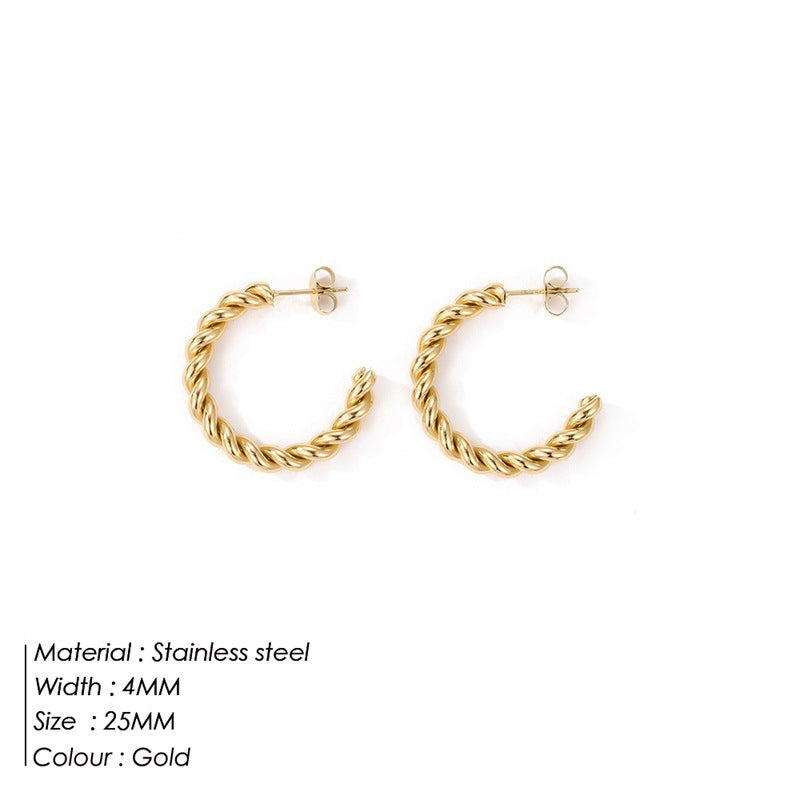 Women's Stainless Steel Gold-plated Personalized Trendy Earrings