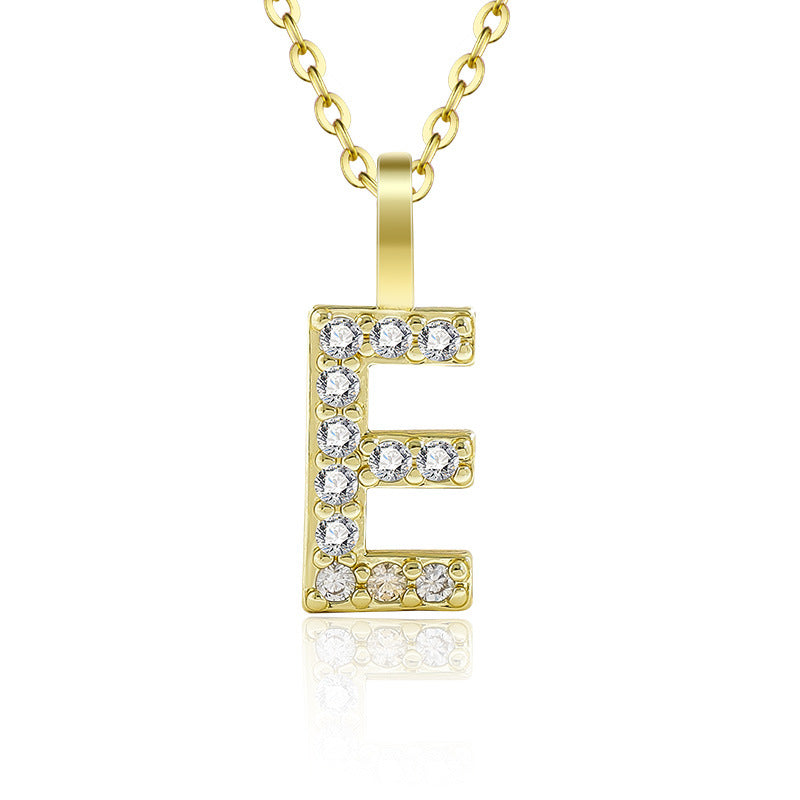 Diamond Inlaid Zircon English Letter Female Pendants