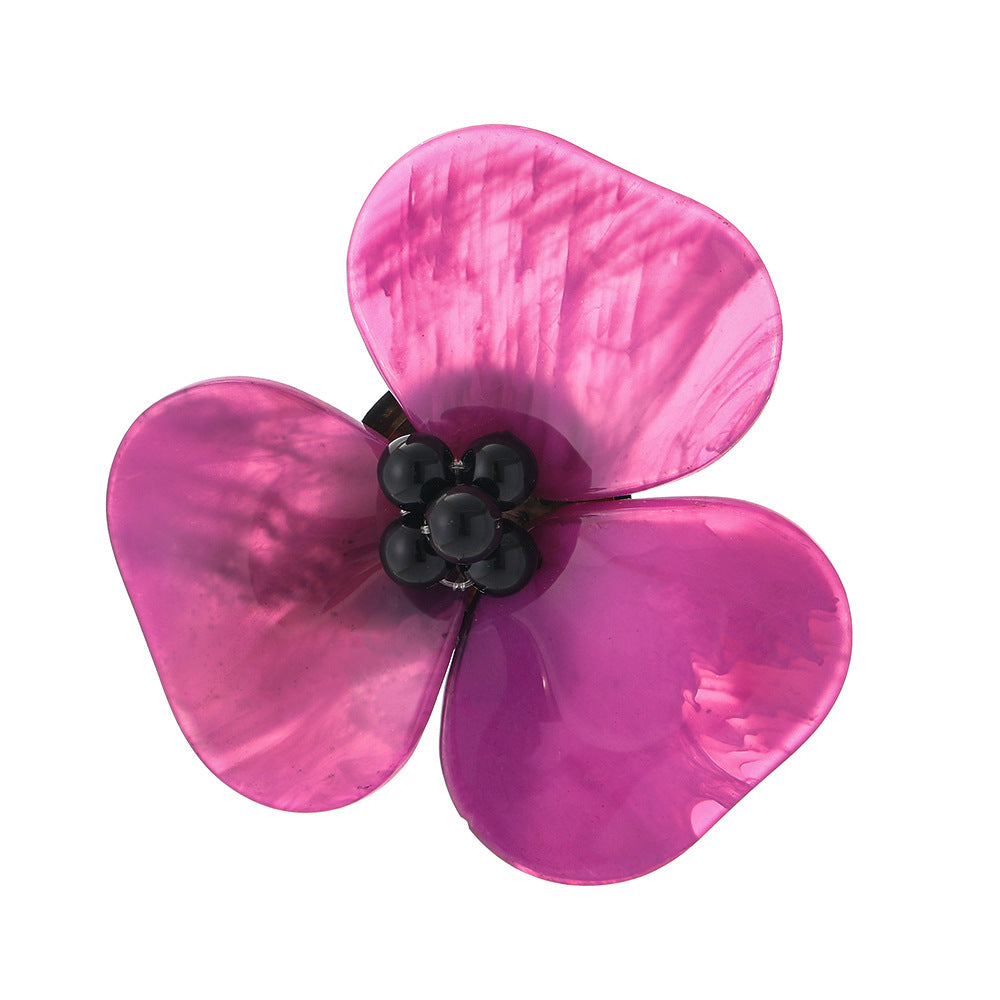 Blue Niche Acrylic Handmade Three-dimensional Flower Brooch Simple Brooches