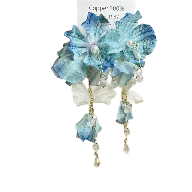 Women's Summer Flower Tassel High-grade Seaside Vacation Style Earrings