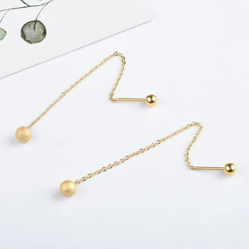 Women's Simple Graceful Bean Frosted Long Cold Style Ear Line