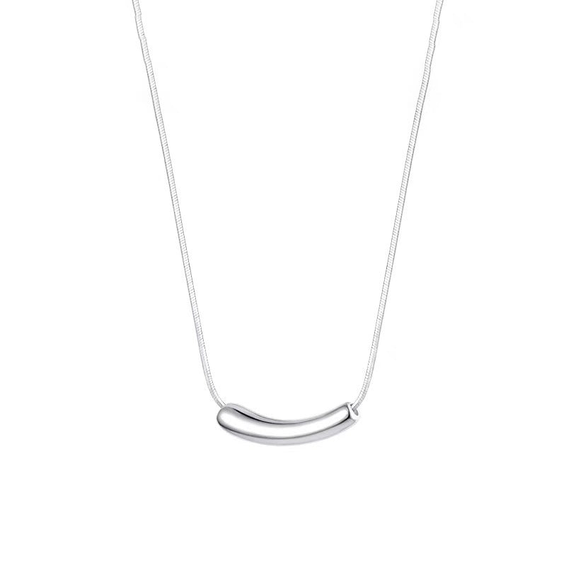Titanium Steel Simple Cold Style Gold Eggplant Design Necklace