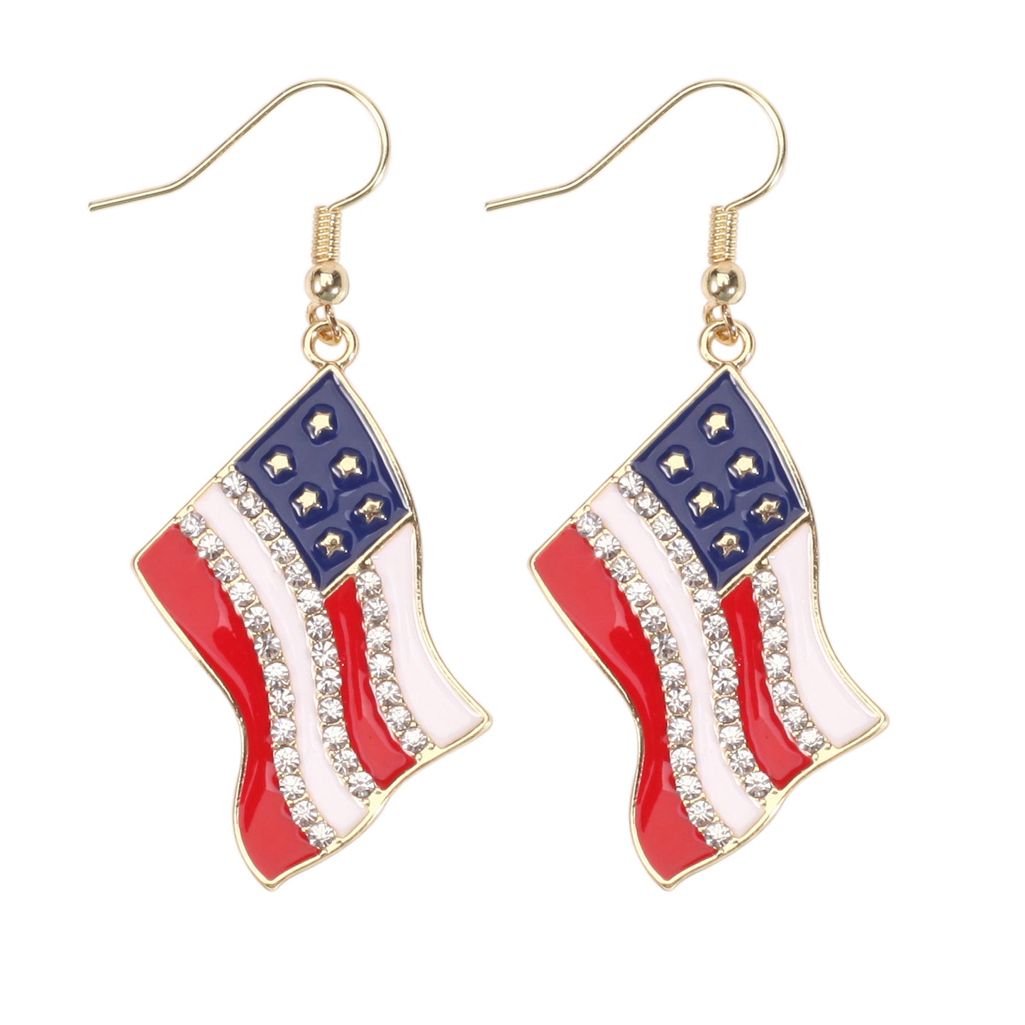 July Flag Independence Day War Veterans Earrings
