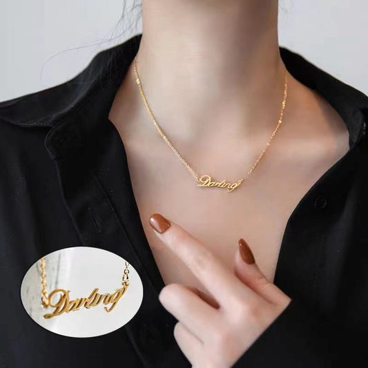 Steel Stainless Dear English Letter Personality Necklaces