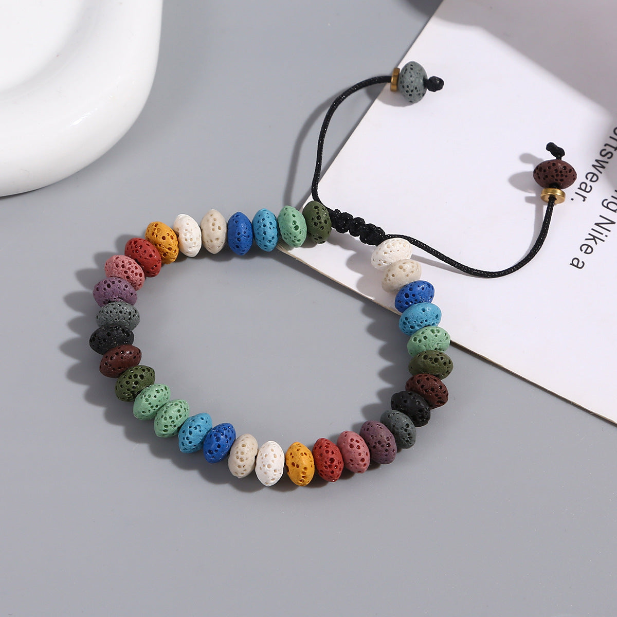 Women's & Men's Volcanic Stone Hip Hop Splicing Blocks Personality Bracelets