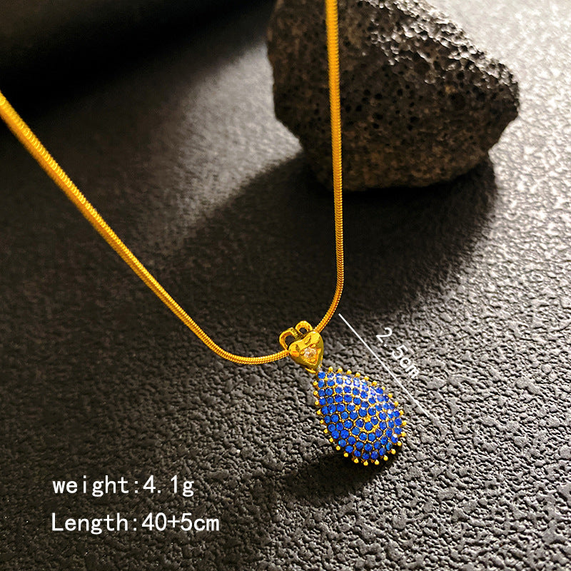 Women's Full Zirconium Drop Fashion Temperament Entry Lux Style Necklaces