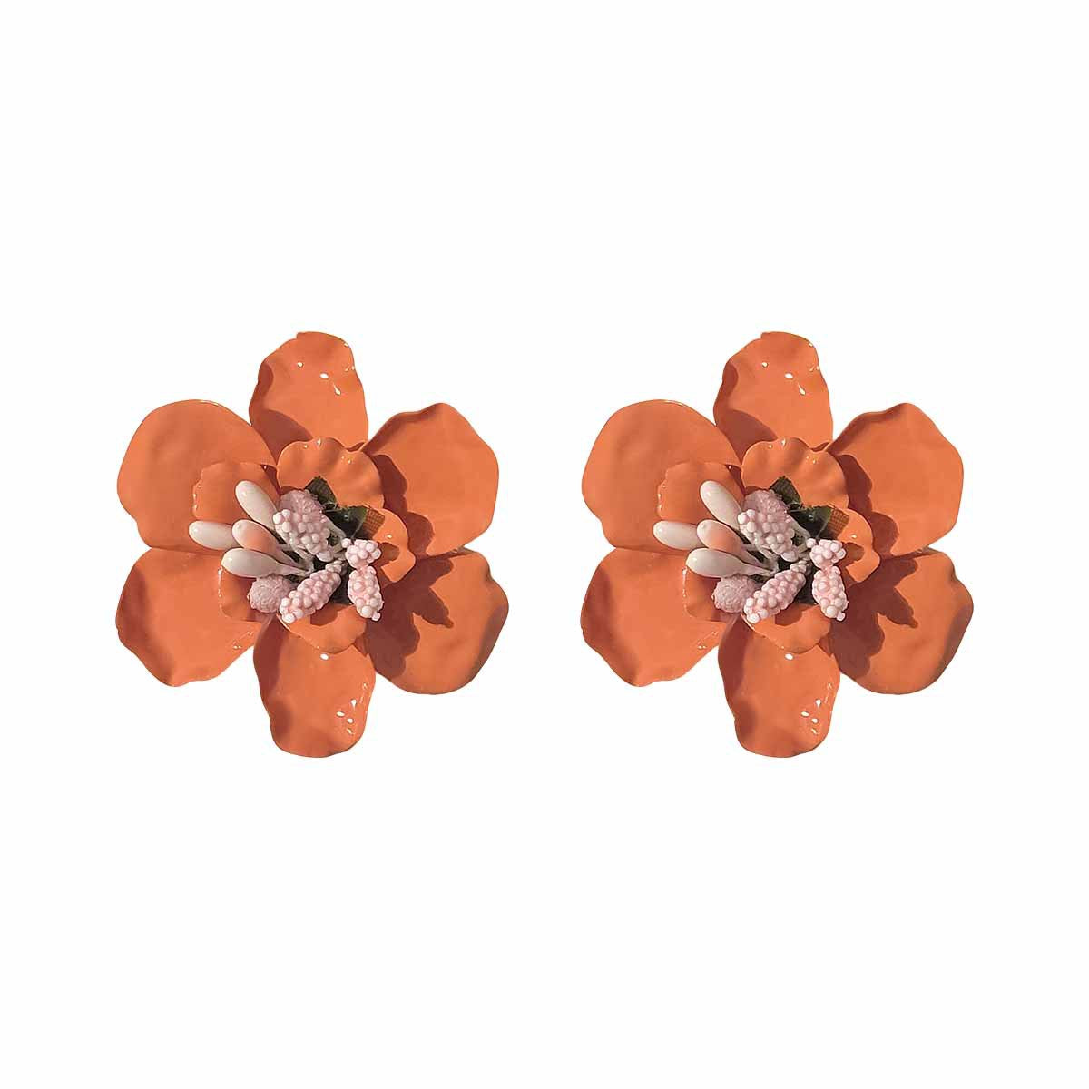 Women's Vacation Style Enamel Color Flower Pearl Light Luxury High-grade Earrings