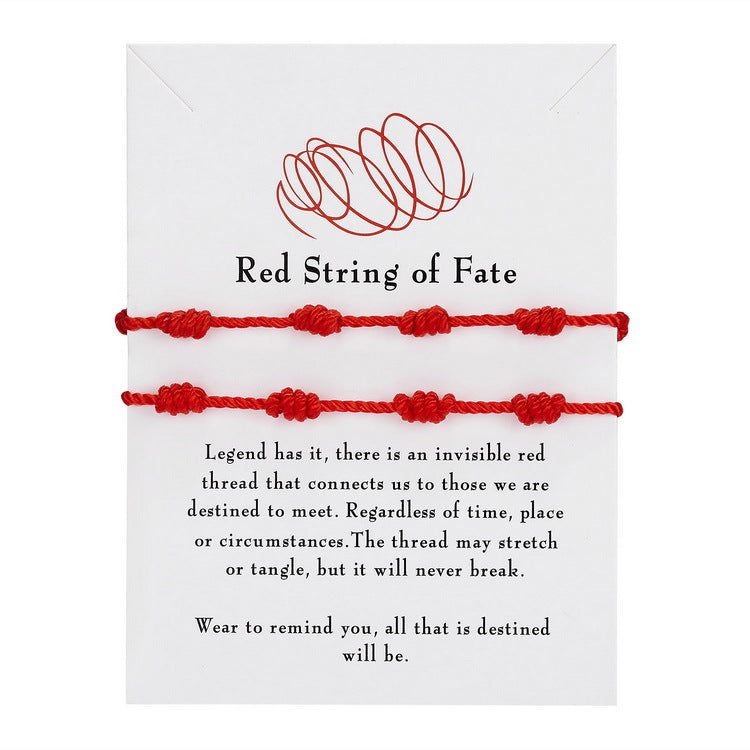 And Red Knot Rope Lucky Friendship Bracelets