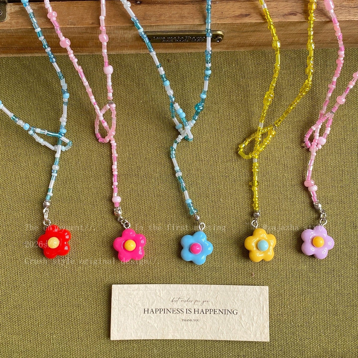 Women's Dopamine Flower Beaded For Sweet Cute Clavicle Chain Super Nice Necklaces