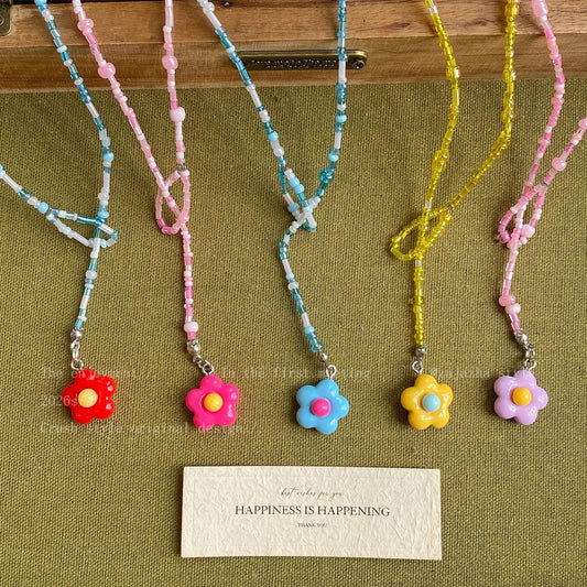 Women's Dopamine Flower Beaded For Sweet Cute Clavicle Chain Super Nice Necklaces