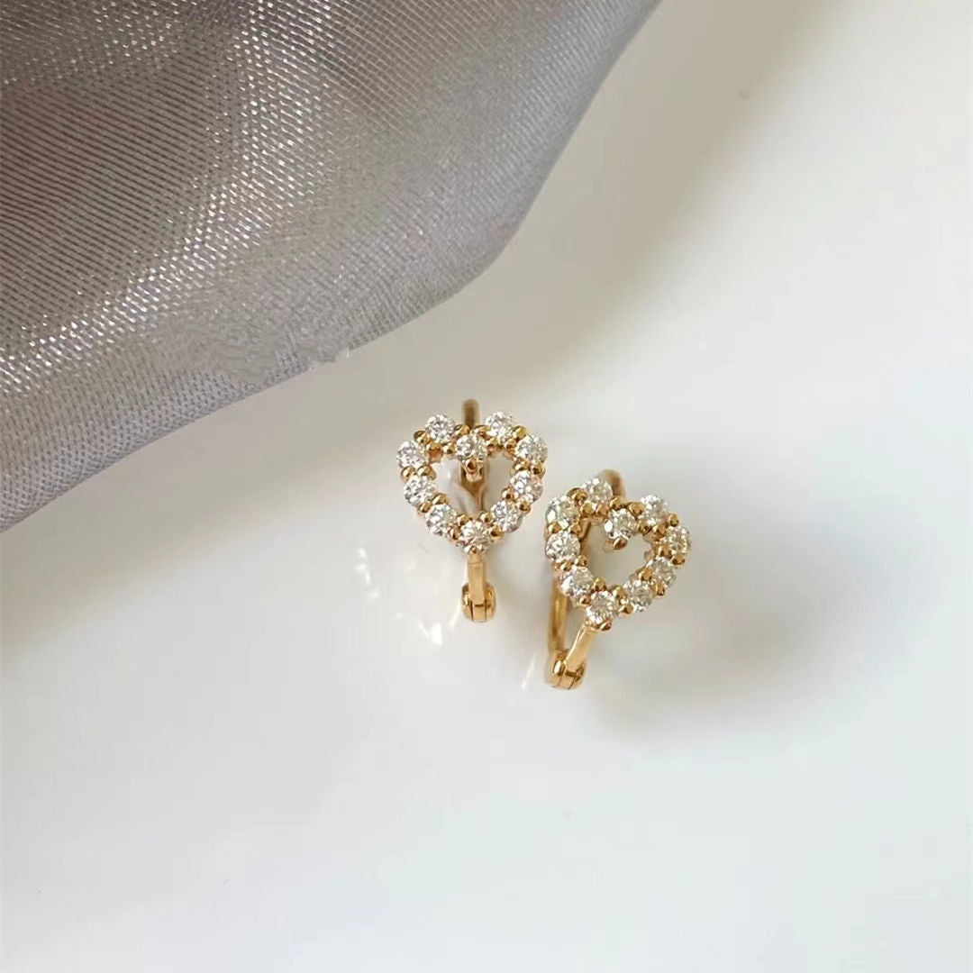Women's Light Luxury Unique Vacation Style Exquisite Full Diamond Ear Earrings