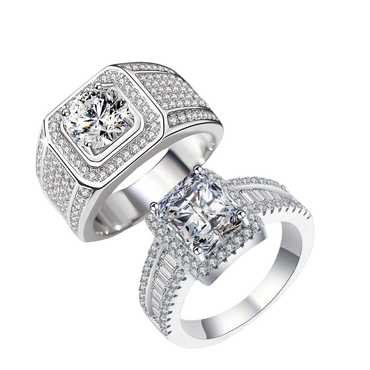 Women's & Men's Korean Simple Personalized Trend Starry Imitation Moissanite Zircon Ring