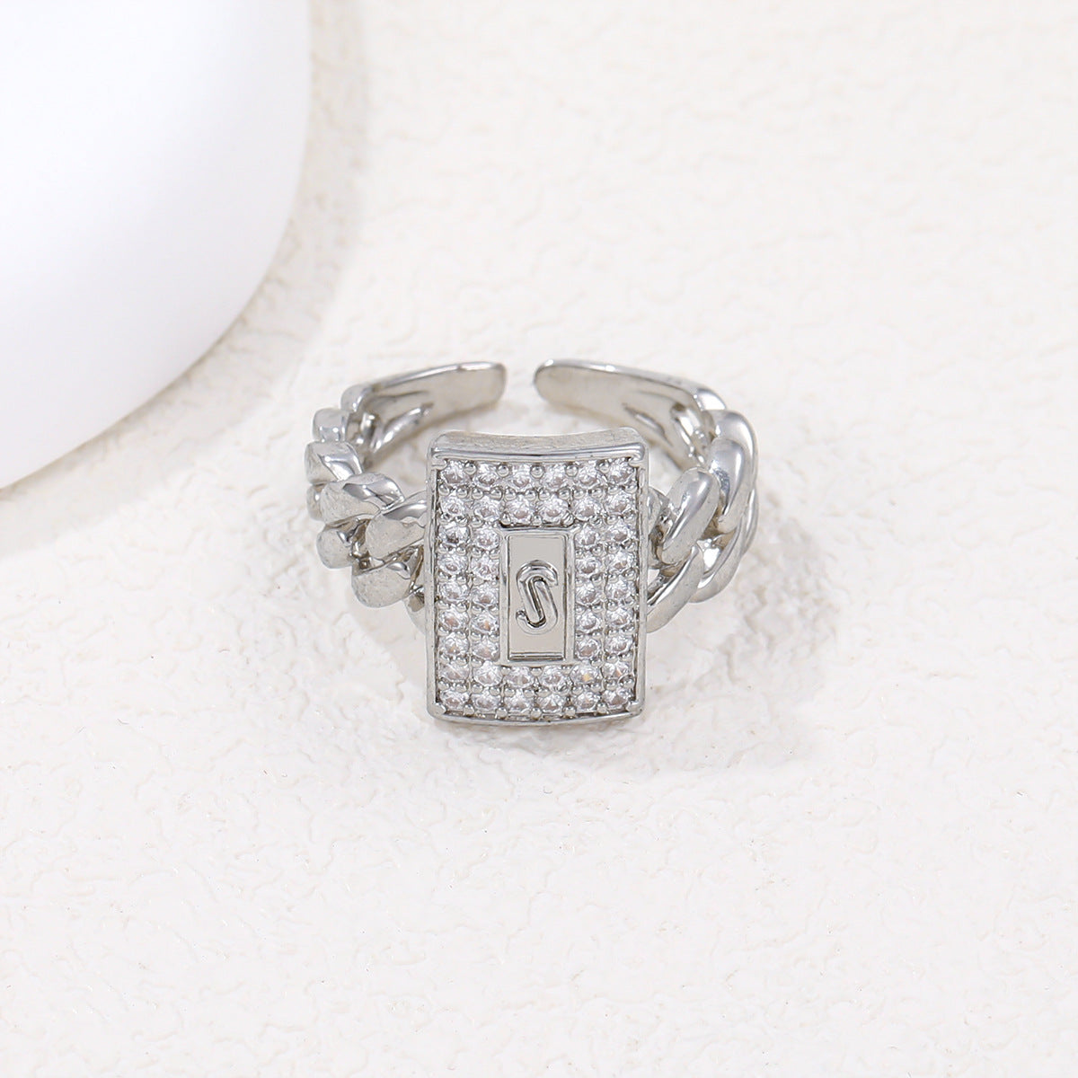 Women's Affordable Luxury Fashion Copper Inlaid Zircon Ring