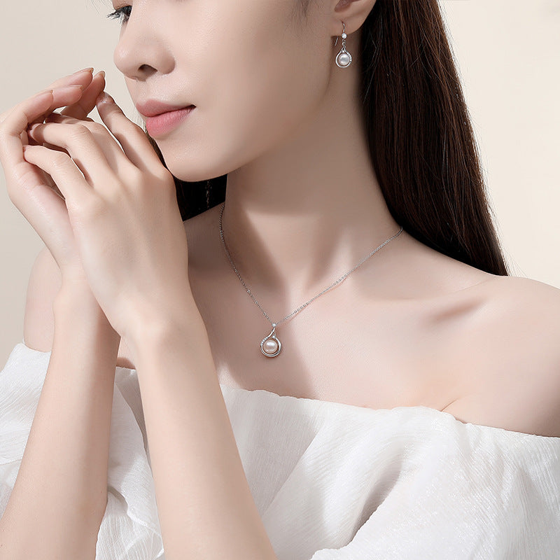 Women's Style Pearl Sterling Sier Spring Retro Simple Ear Earrings