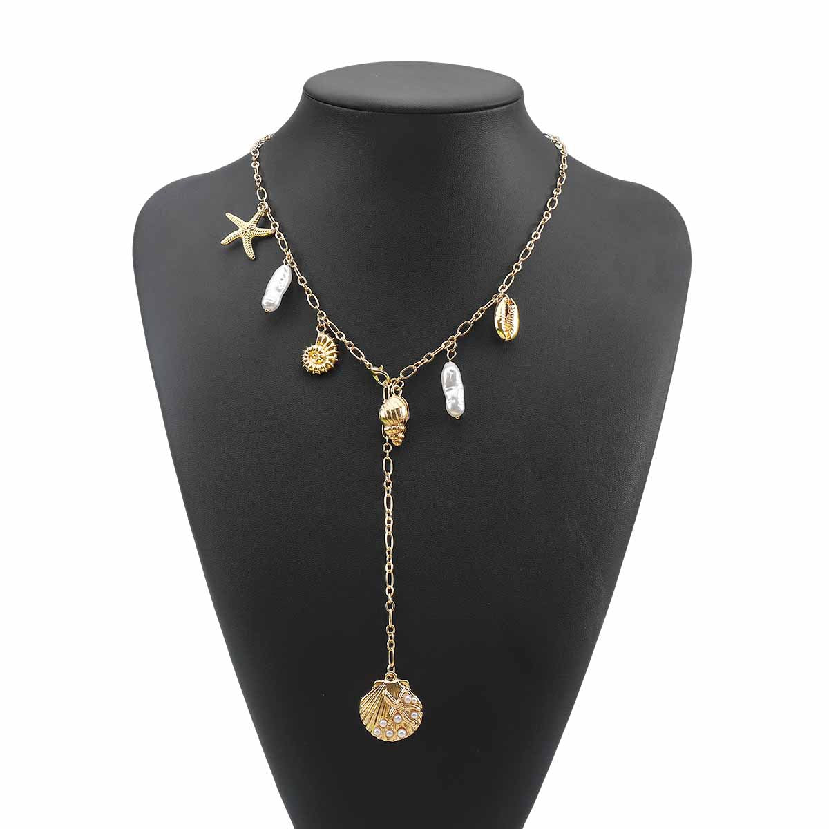Shell Beach Vacation Style Beaded Gravel Twin Necklaces
