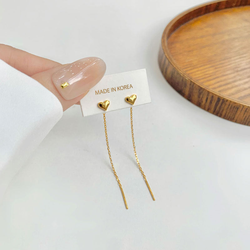 Women's Sterling Sier Light Luxury Long Slim Ear Line