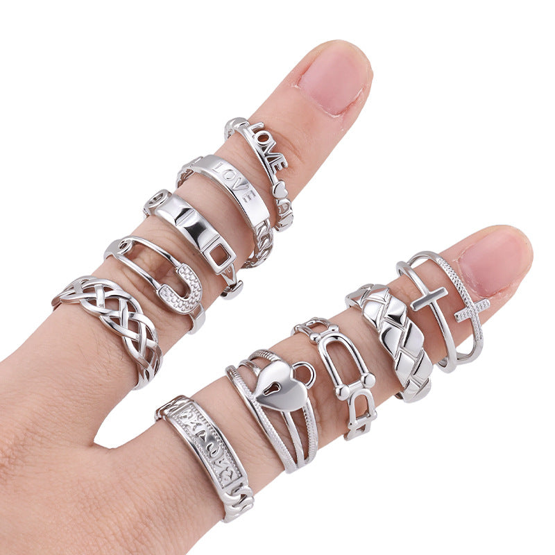 Stainless Steel Does Not Fade Niche Design Simple Korean Style Ring