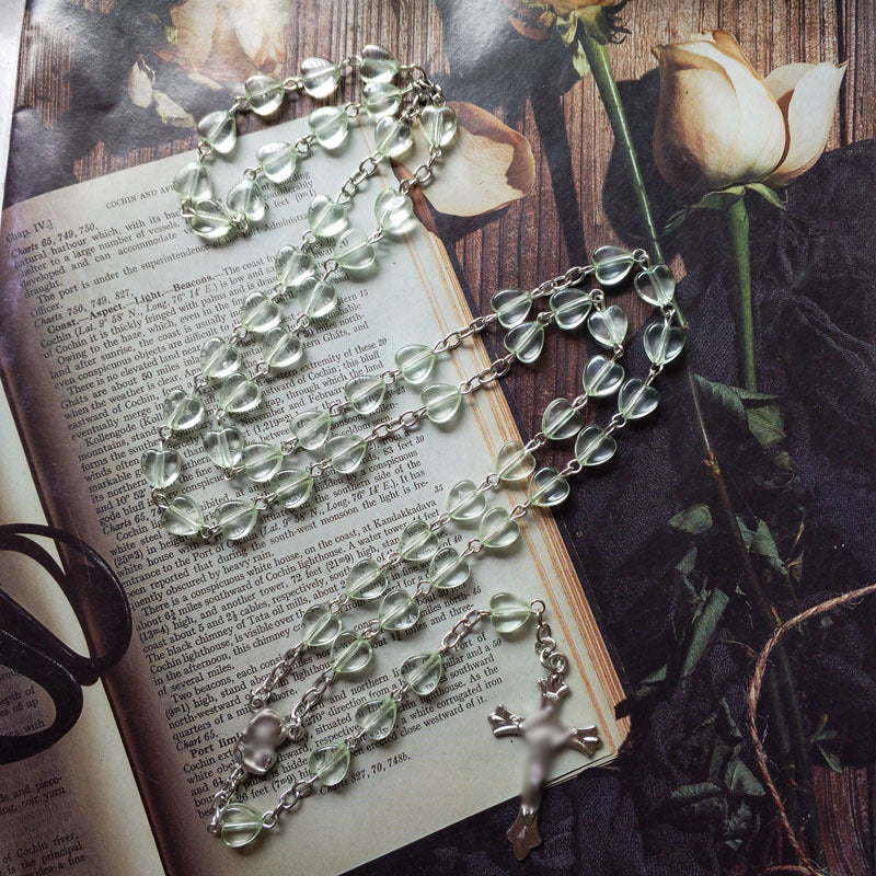 Rosary Acrylic Bead Ten Z Frame Necklace