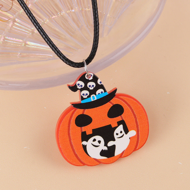 Women's Cartoon Fun Ghost Pumpkin Acrylic Personalized Necklaces
