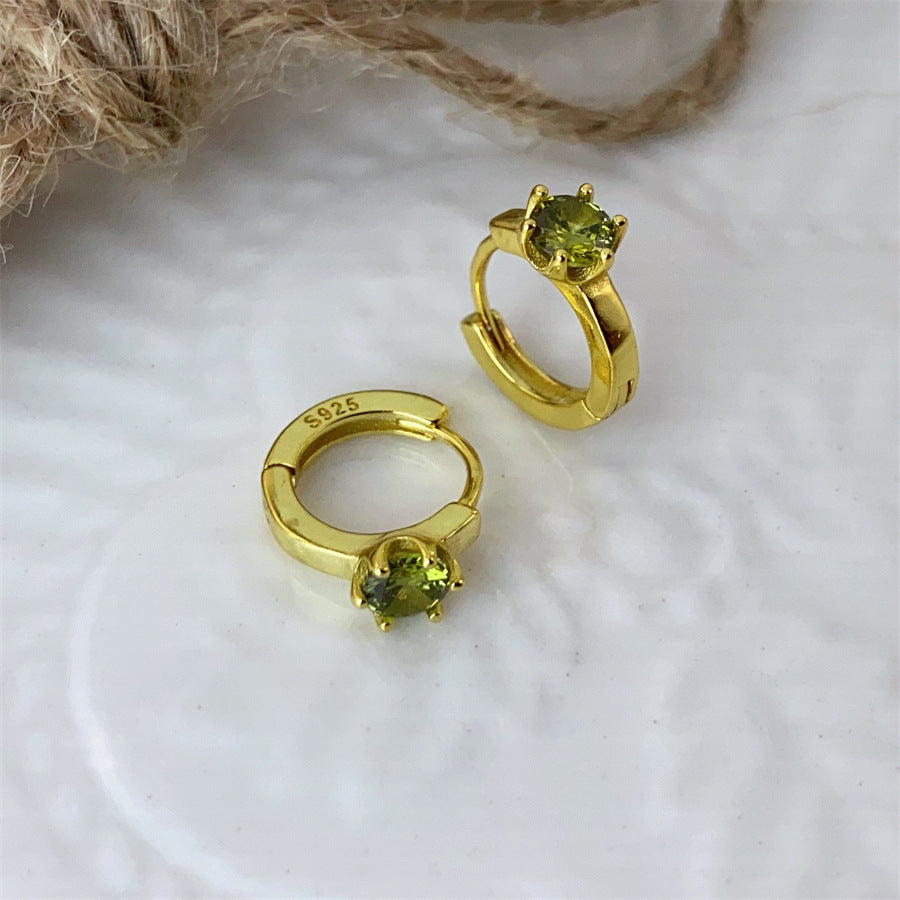 Sier Geometric Square Zircon Female Earclip Earrings