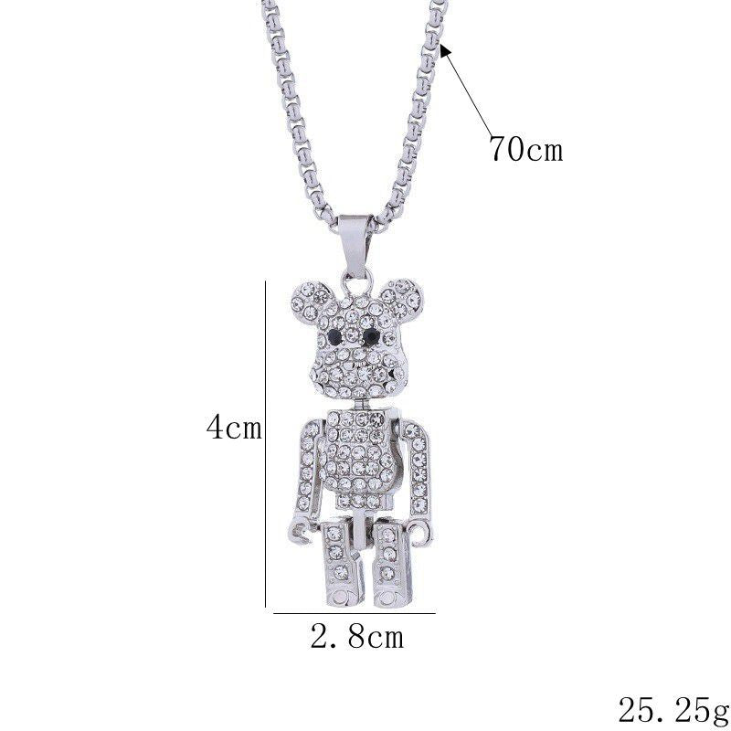 Full Diamond Violent Bear Long Female Simple Personality Necklaces