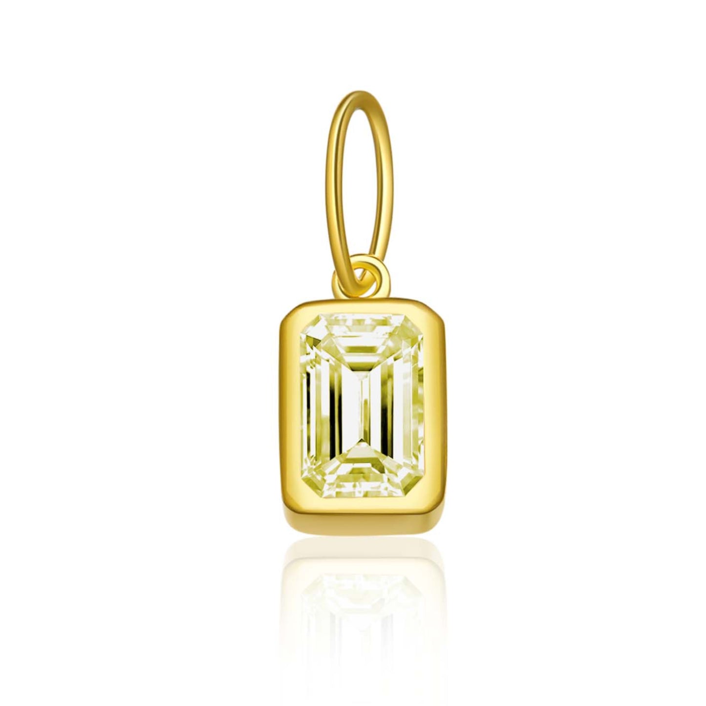 Women's Birthstone Sterling Sier Parts Square Zircon Pendants