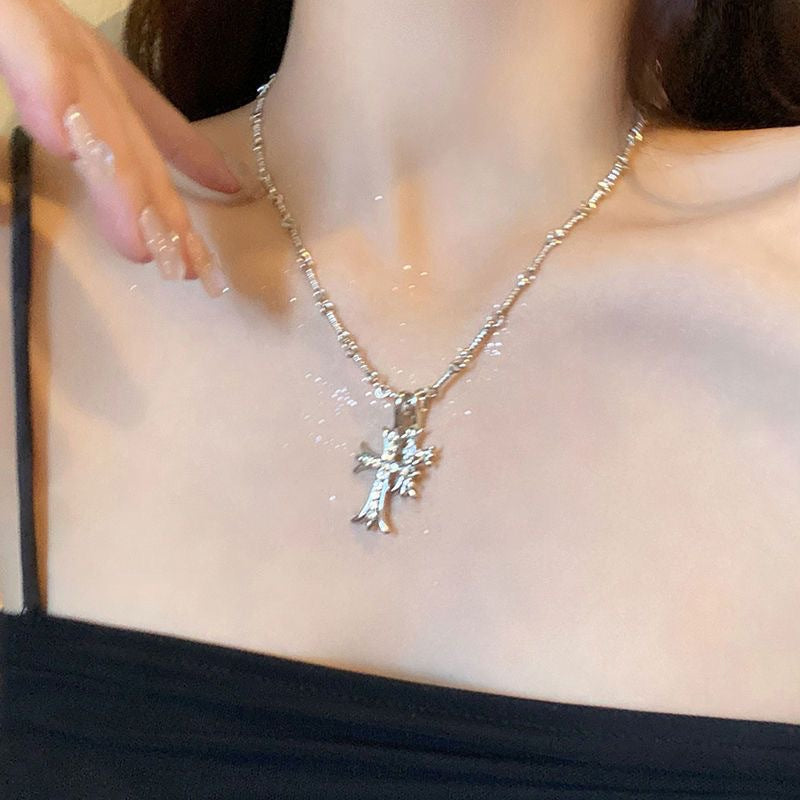 Women's Light Luxury Cross Long Cold Style Niche High-grade Sweet Necklace