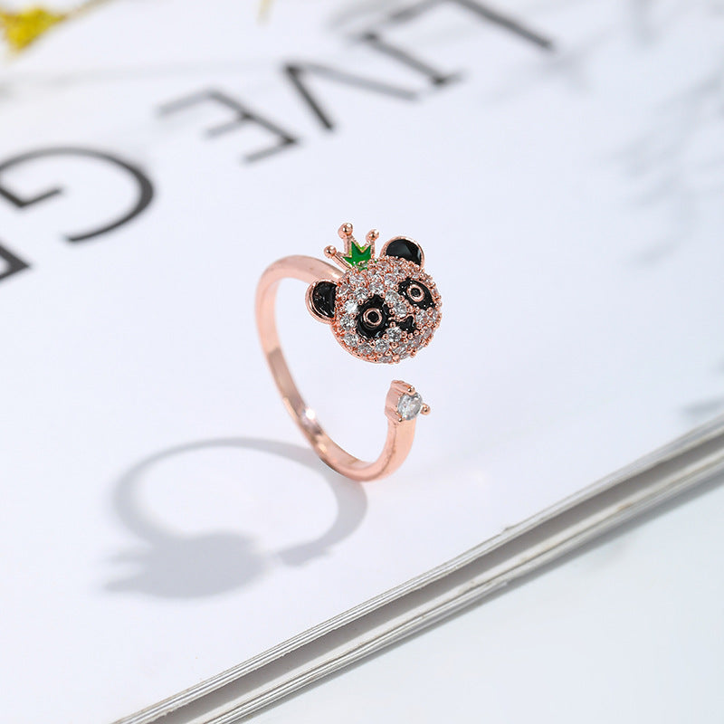 Panda Spinning Creative Opening Adjustable Index Finger Ring