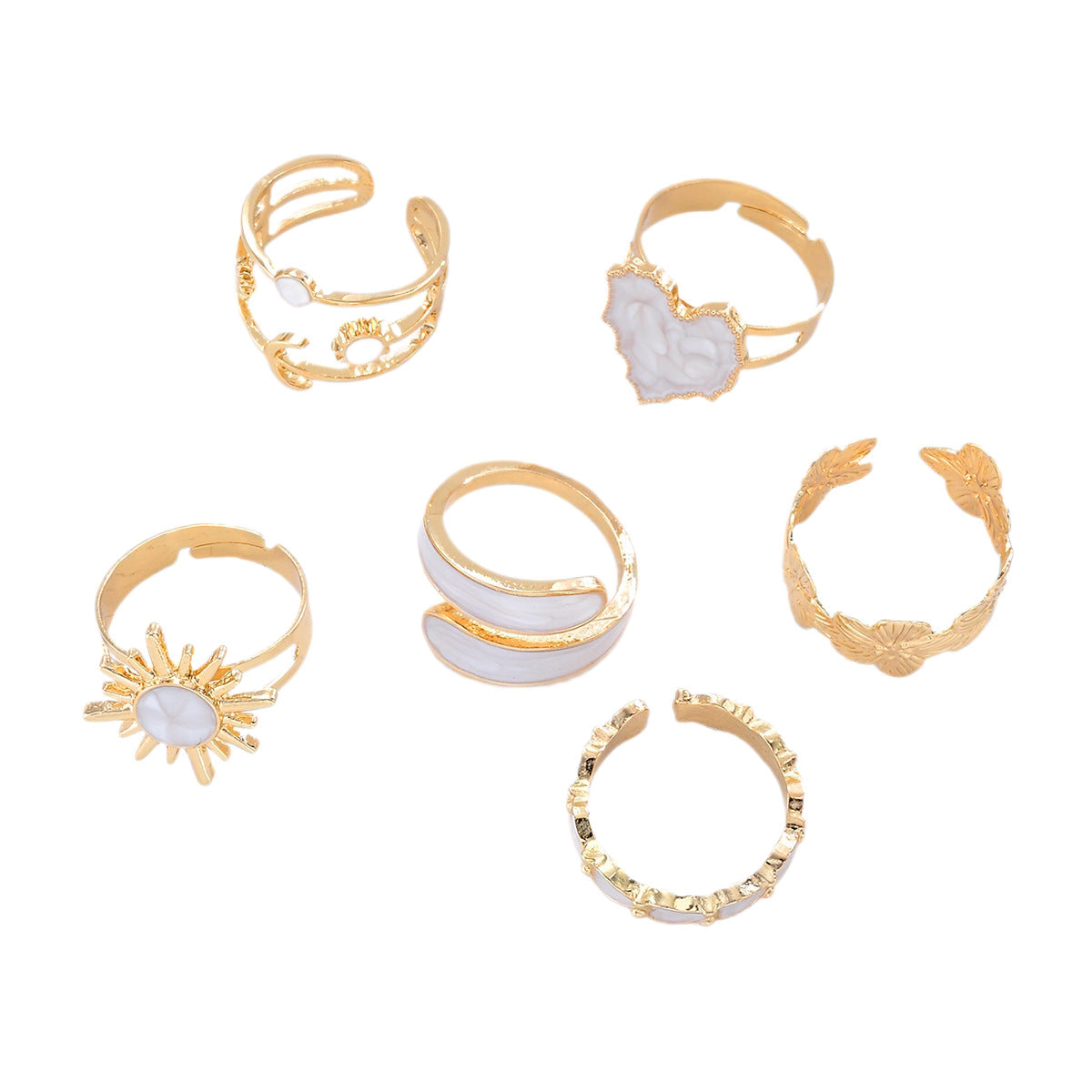 Simple Personality Shaped Open Flower Heart-shaped Rings