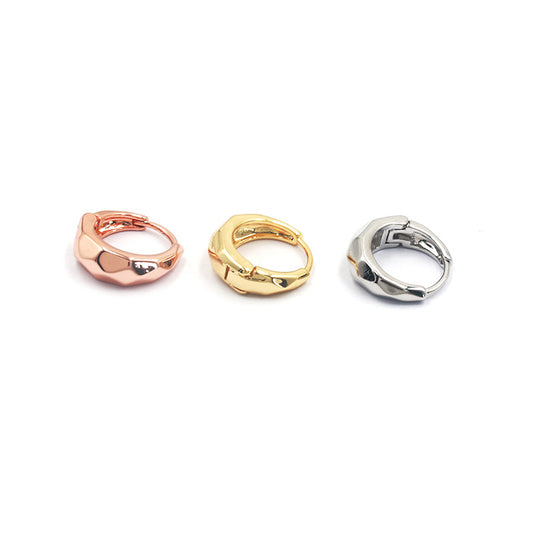 Women's Copper Plated Real Gold Simple Fashion Style Geometric Rhombus Earrings
