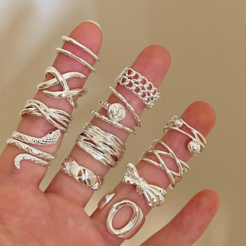 Mix Match Plain Sier Female Index Finger Rings